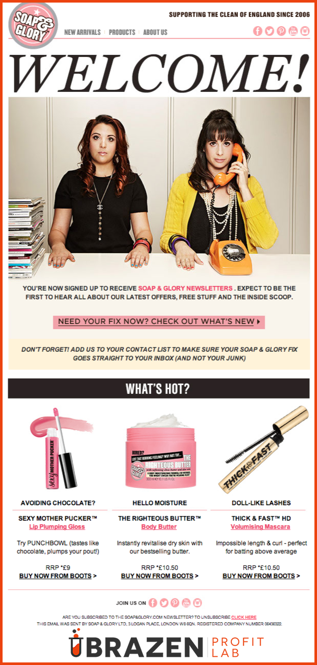 Soap & Glory Email Marketing example